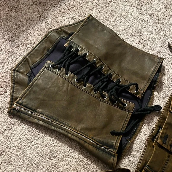 Mars The Label Corset Wide Leg Cargo Jumpsuit Cargo 2 Piece Zeda Set in Brown - Picture 4 of 8